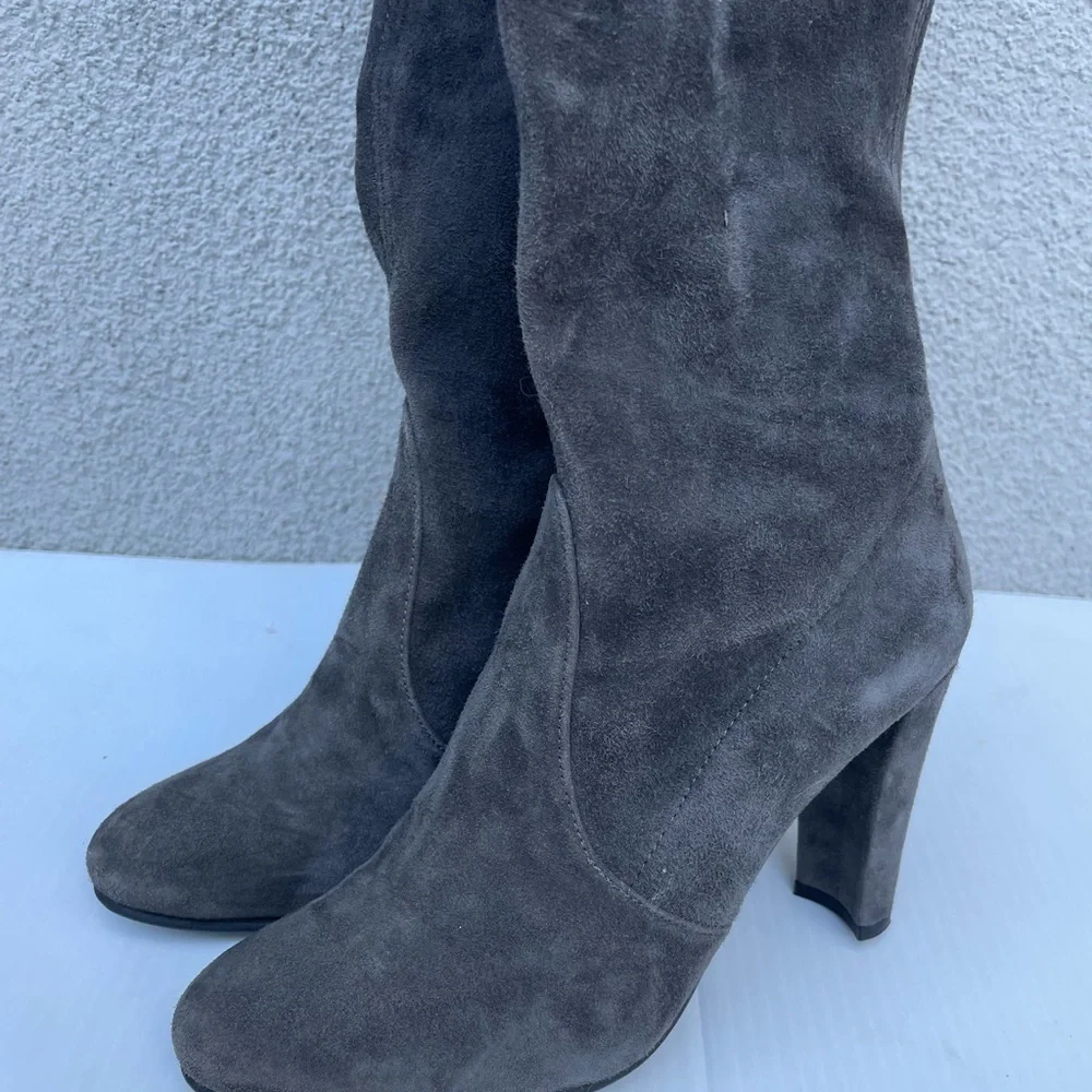 Stuart Weitzman Hiline OTK Boot In Slate Grey